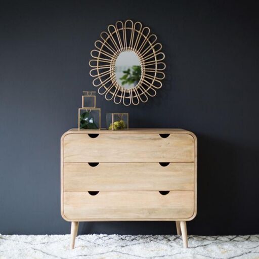 Commode en manguier teinté 3 tiroirs Hanko | Decoclico