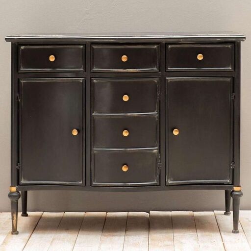 Commode en métal noir vieilli 3 portes Orléans | Decoclico