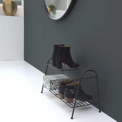 Étagère à chaussures en métal filaire noir | Decoclico