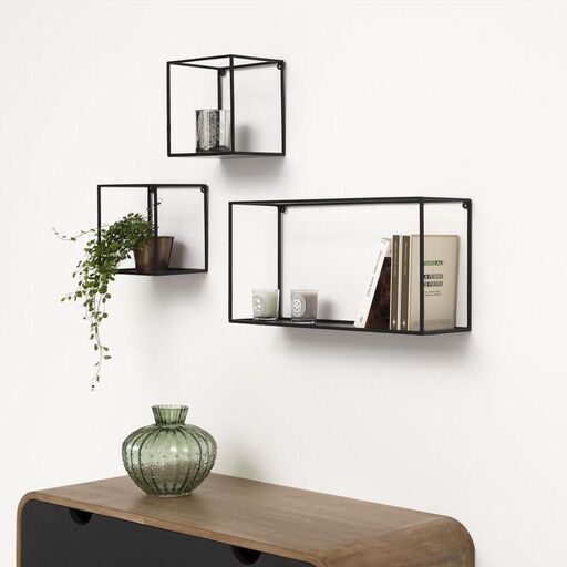 Étagère murale en métal filaire noir mat, Decoclico Factory | Decoclico