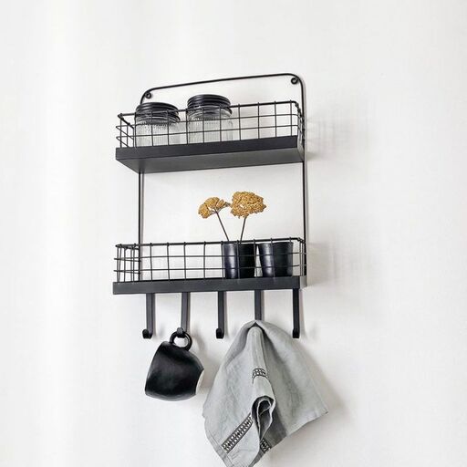 Mensola a muro in metallo Grid a 2 livelli | Decoclico