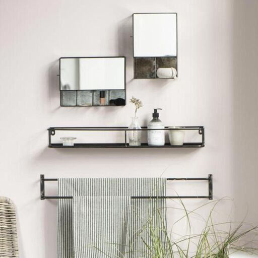 étagère murale en métal noir vieilli | Decoclico
