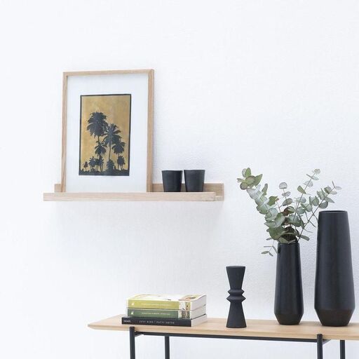 Étagère porte-cadres en chêne naturel 60 cm | Decoclico