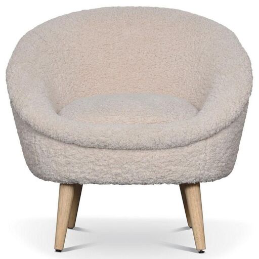 Fauteuil en tissu bouclette Mika | Decoclico