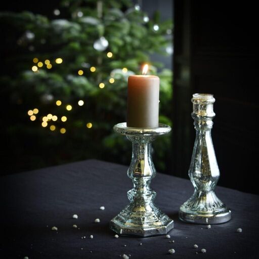 Candeliere in vetro mercurizzato Artus H 19 cm | Decoclico