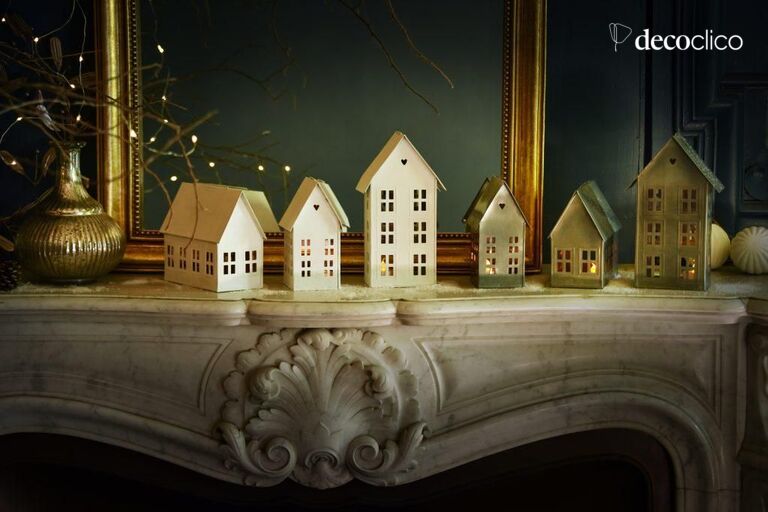 Set di 3 portacandele in metallo bianco opaco per la casa | Decoclico