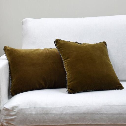 Housse de coussin en velours de coton Delhi Bronze Harmony | Decoclico