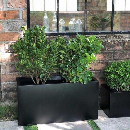 Jardinière rectangulaire zinc noir mat | Decoclico