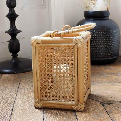 Lanterne photophore en cannage naturel | Decoclico