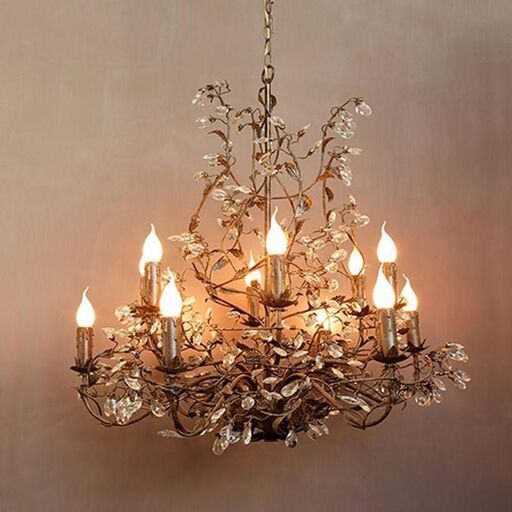 Lustre classique 12 lumières en métal brun Rambouillet Chehoma -GM | Decoclico
