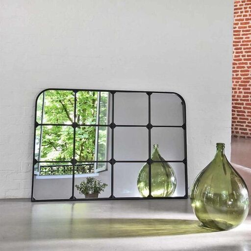 Miroir fenêtre en métal noir | Decoclico