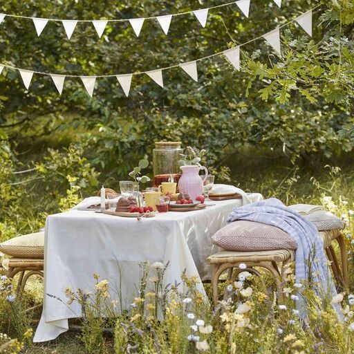 Tischdecke aus Baumwolle rechteckig cremefarben 150 x250 cm IB Laursen | Decoclico