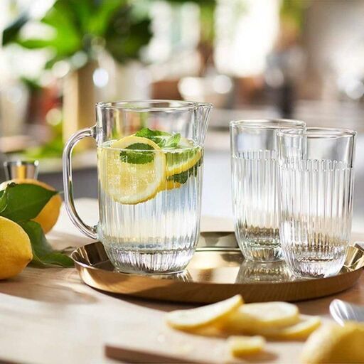 Pichet en verre à facette | Decoclico