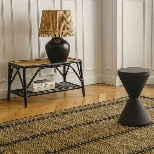 Hand-made Alma matt black terracotta lamp base | Decoclico