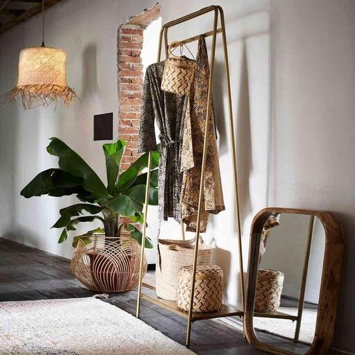 Appendiabiti in metallo finitura ottone 1 ripiano | Decoclico