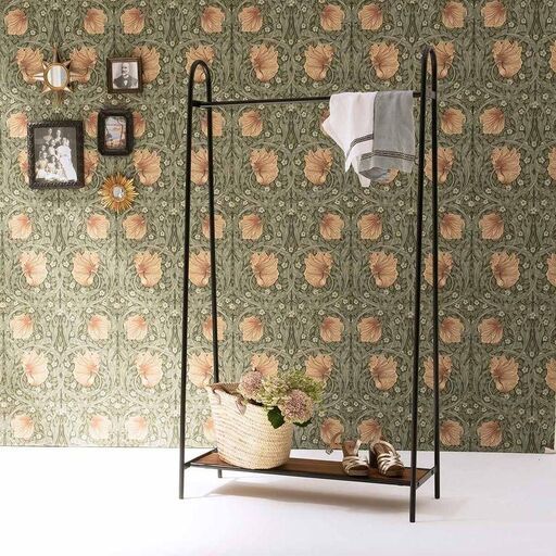 Rastrelliera in metallo nero 1 ripiano albero di mango | Decoclico