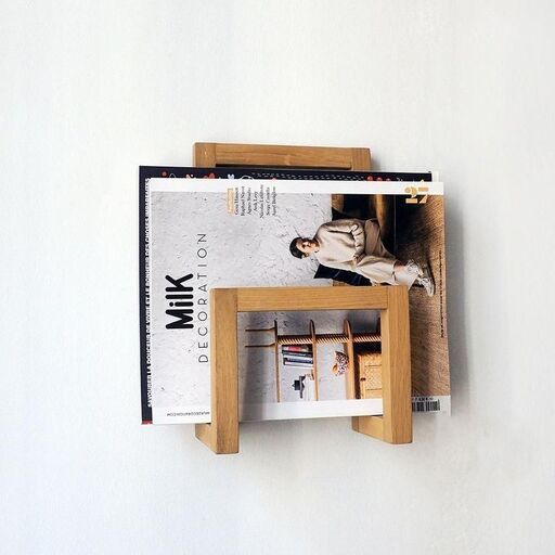 Porte-revues mural en chêne massif naturel | Decoclico