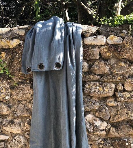 Tenda in canapa lavata, verde minerale | Decoclico