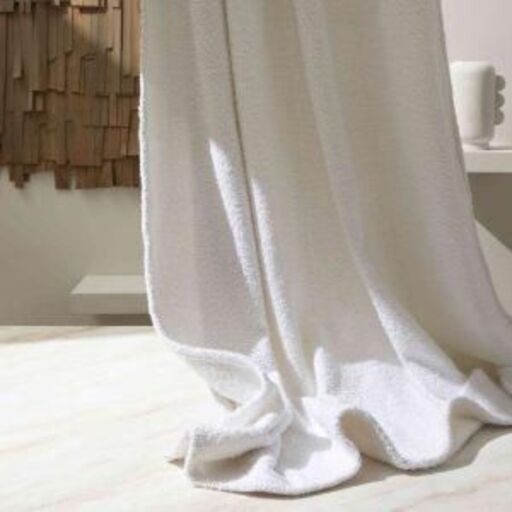 Rideau à œillets en coton bouclette Erode Blanc | Decoclico