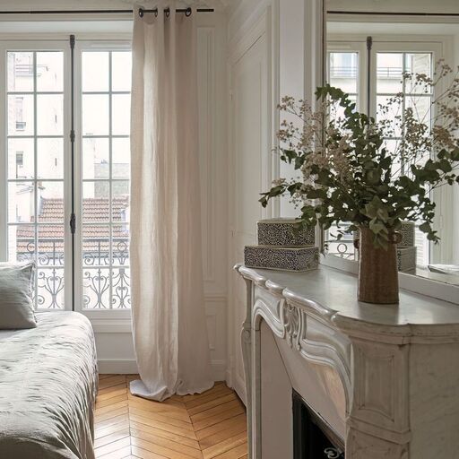 rideau à œillets en lin lavé sable | Decoclico