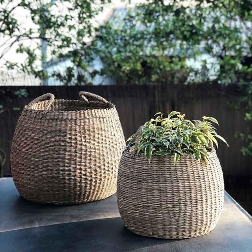 Set di 2 cesti in giunco marino | Decoclico