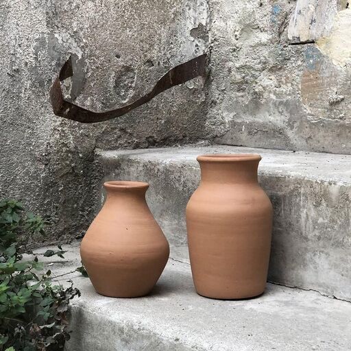 Set of 2 terracotta vases Alma handmade | Decoclico