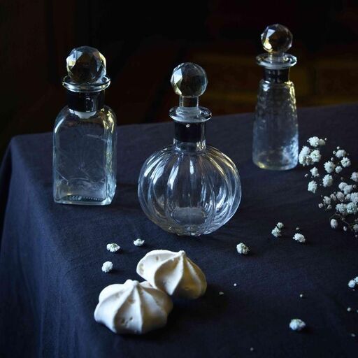 Set de 3 flacons en verre gravé avec bouchon facette Castille | Decoclico