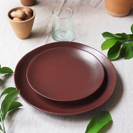Set de 4 assiettes à dessert en céramique terracotta | Decoclico