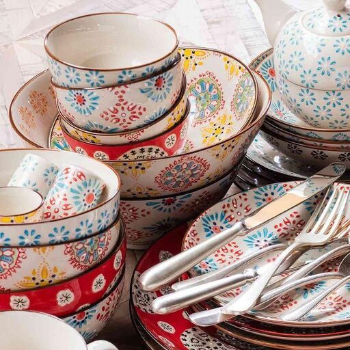 Set de 4 bols en céramique Bohemian Chehoma | Decoclico