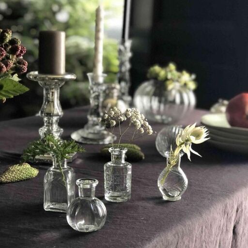 Set de 4 solifores en verre gravé transparent Castille | Decoclico