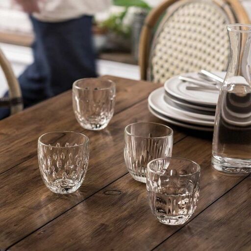 Set de 4 verres gobelets en verre à relief Troquet | Decoclico