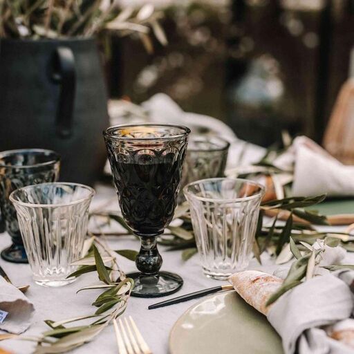 Set de 6 verres à vin gris anthracite Lyonnais La Rochère | Decoclico