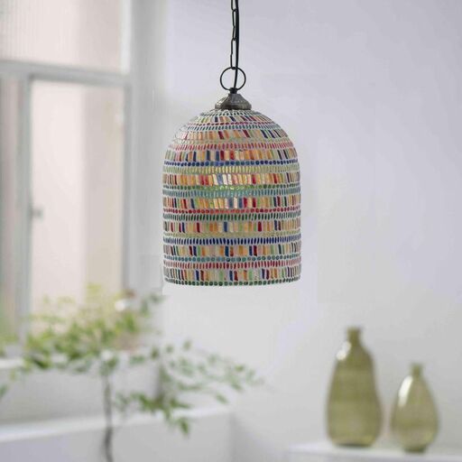 Suspension cloche en mosaïque de verre Bangalore – multicolore | Decoclico