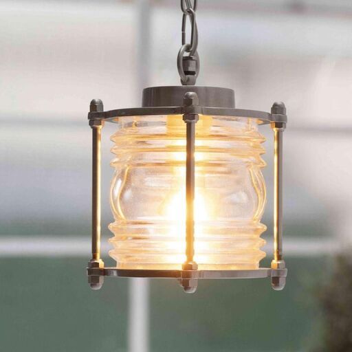 Hängeleuchte für den Außenbereich aus mattem Nickel mit Kette Ägäis | Decoclico