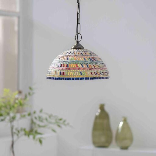 Suspension dôme en mosaïque de verre Bangalore – multicolore | Decoclico