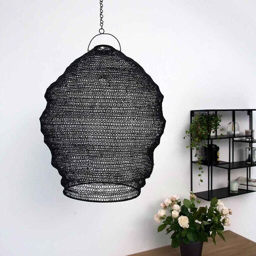 Suspension en fil métallique noir | Decoclico