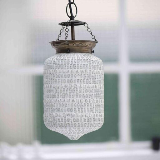 Suspension en mosaïque de verre Bangalore – blanc | Decoclico