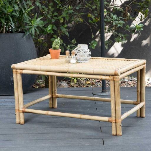 Rechteckiger Couchtisch aus natürlichem Bambus Taman | Decoclico