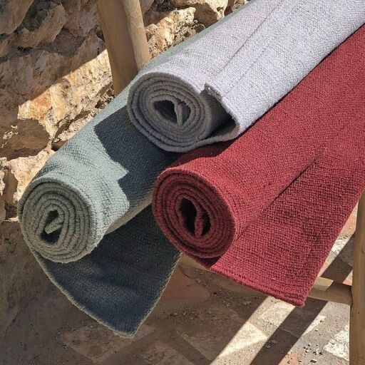 Tapis rectangulaire en plastique recyclé tissé main indoor outdoor  | Decoclico