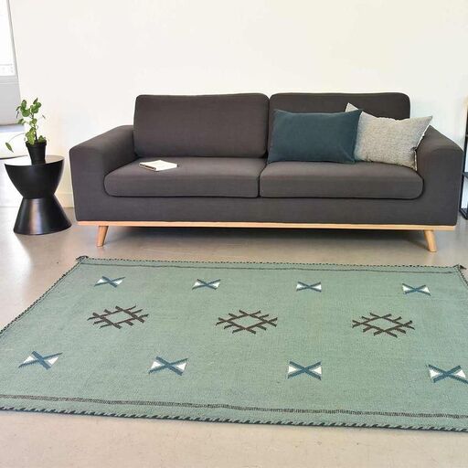 Tapis rectangulaire en coton motif marocain | Decoclico