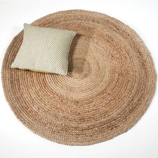 Tapis rond en jute naturel tissé main | Decoclico