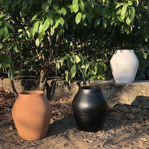 Jarrón de terracota en forma de ánfora Alma hecho a mano | Decoclico