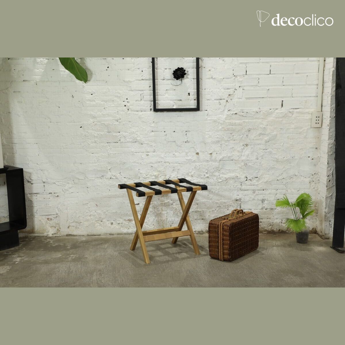 Maletero plegable de roble macizo natural Harper