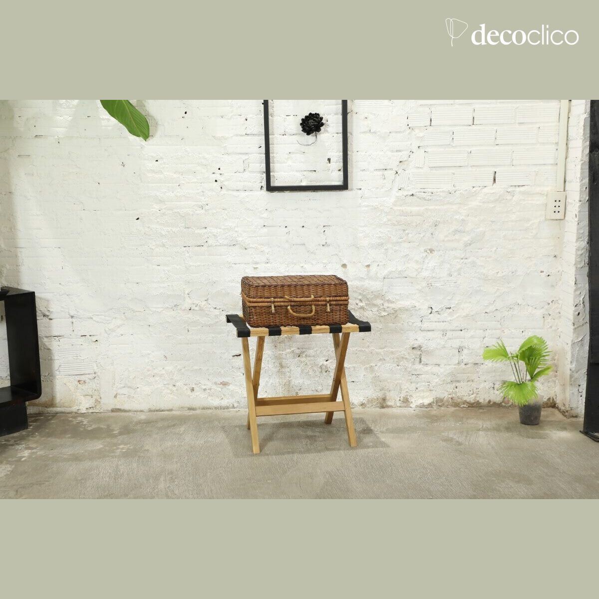 Maletero plegable de roble macizo natural Harper