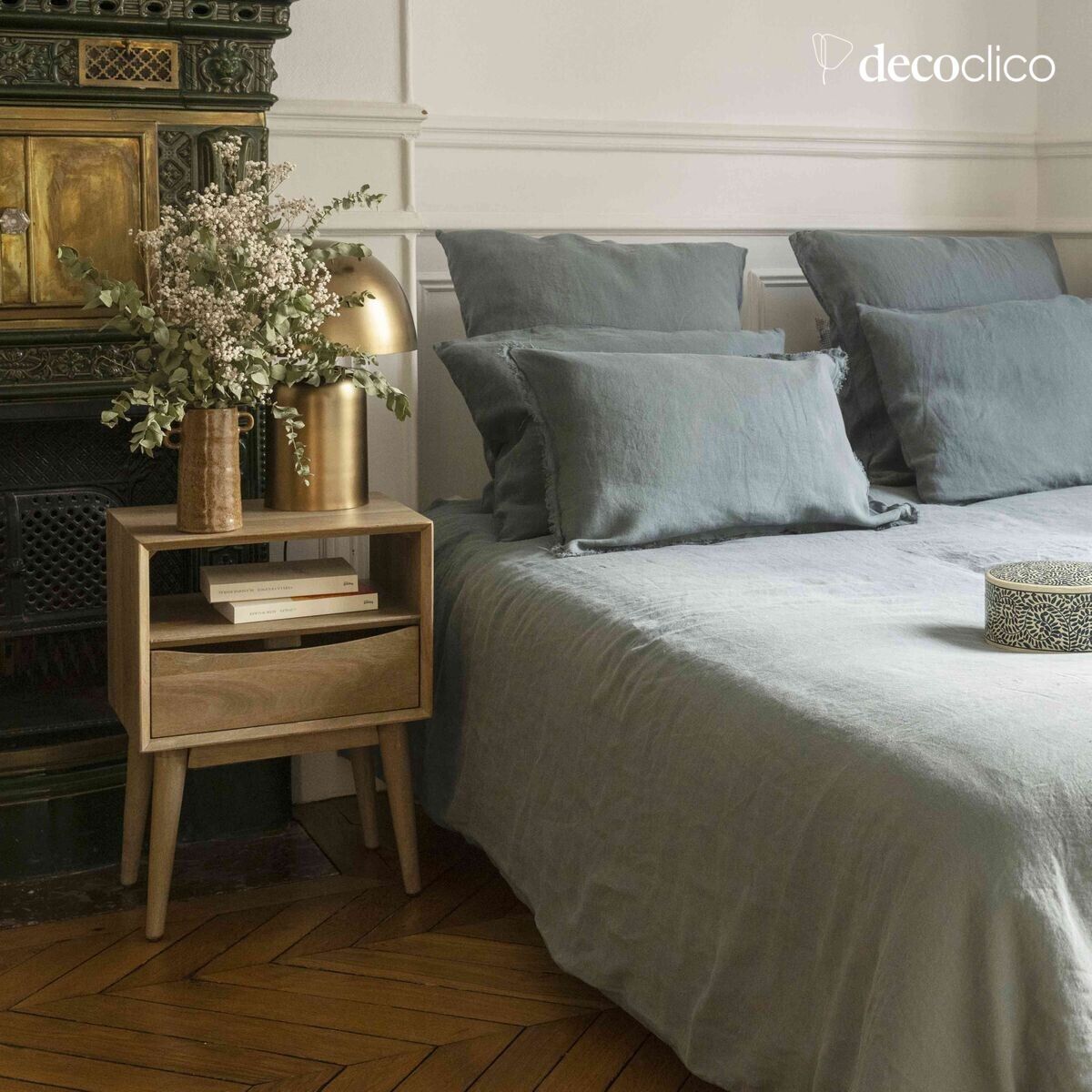 Mangohouten nachtkastje 1 nis 1 lade Smile