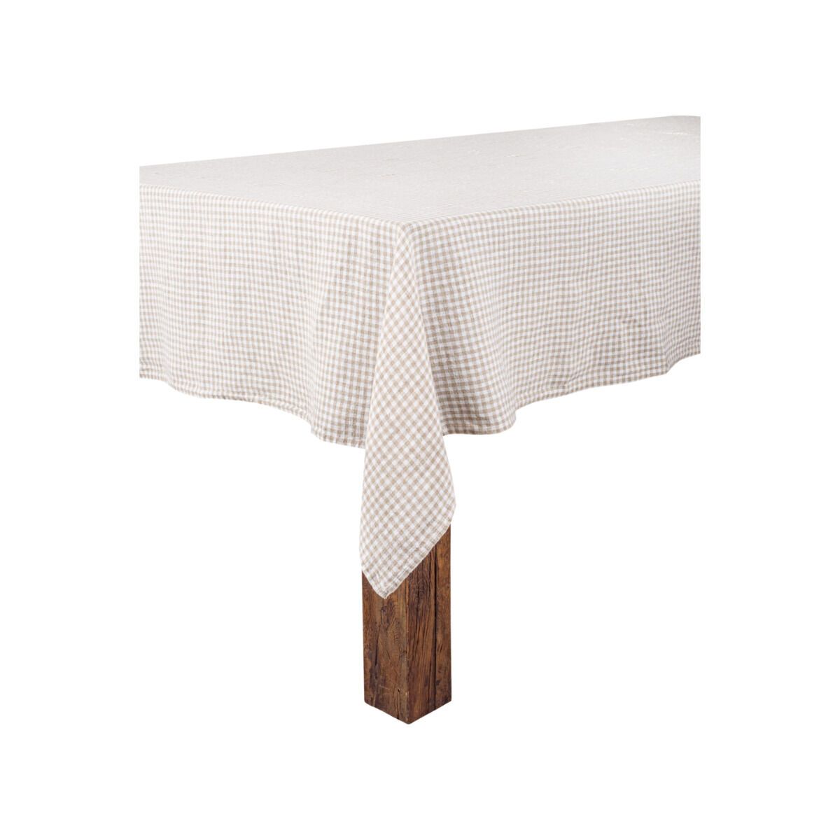 Mantel de lino lavado a cuadros 160 x 300 cm Piana Lin