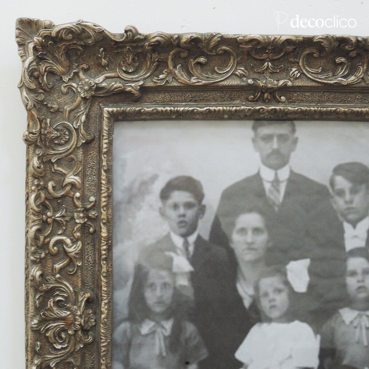 Marco de fotos estilo barroco con pátina verde grisácea 31 x 36 cm Manderley