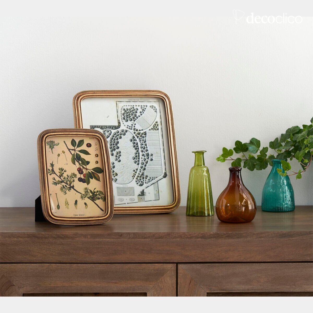 Marco de fotos rectangular con molduras doradas 13 x 18 cm Manderley