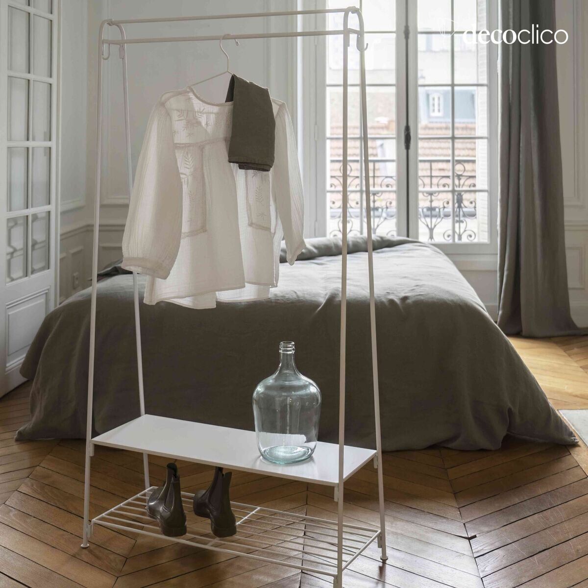 Mat witte metalen dubbele schappen Douglas