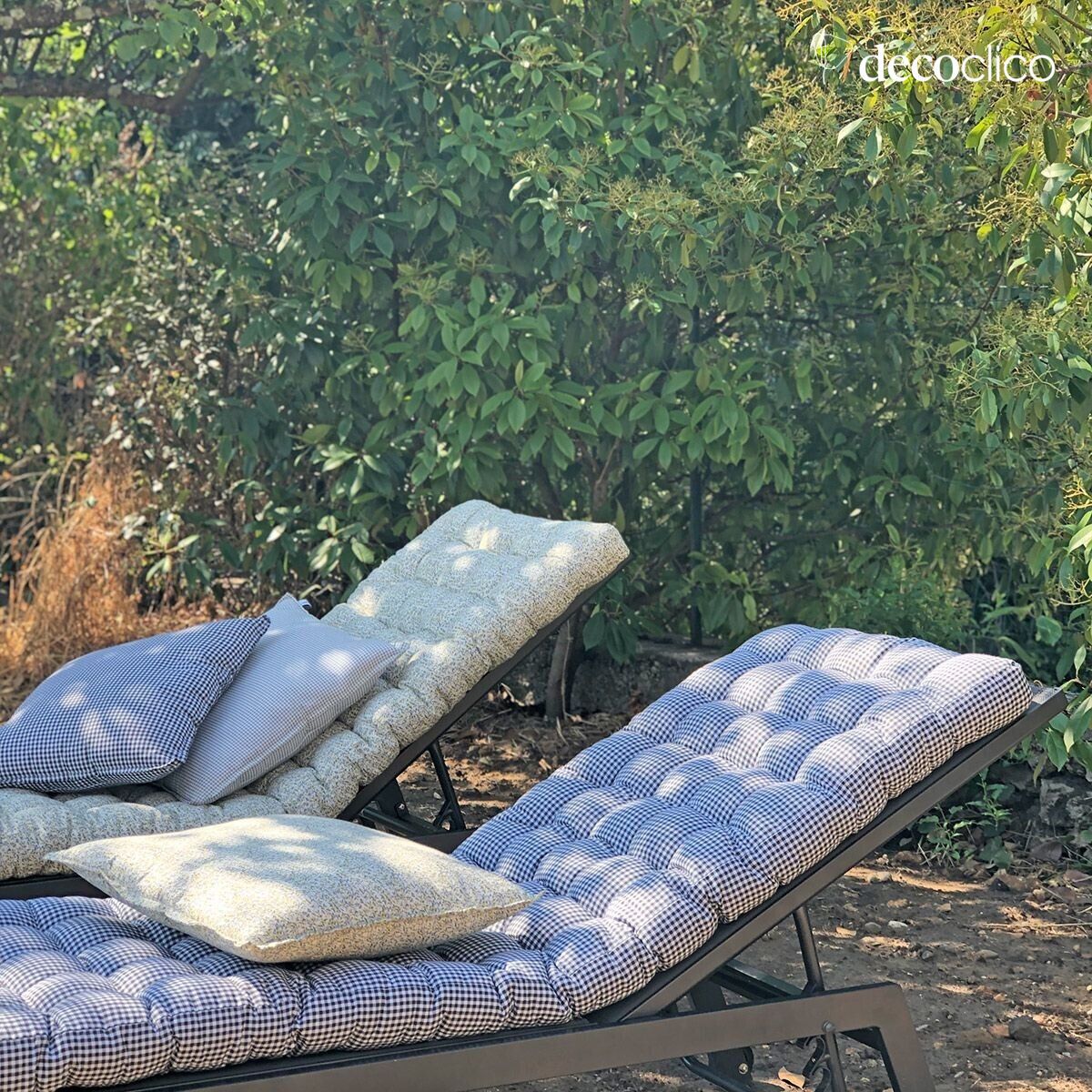 Matelas de sol coton imprimé motif vichy 60 x 170 cm Romy